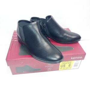 Kensie Women's Size 6 Black Booties Sammy Side Zipper Stretch Comfort Round Toe